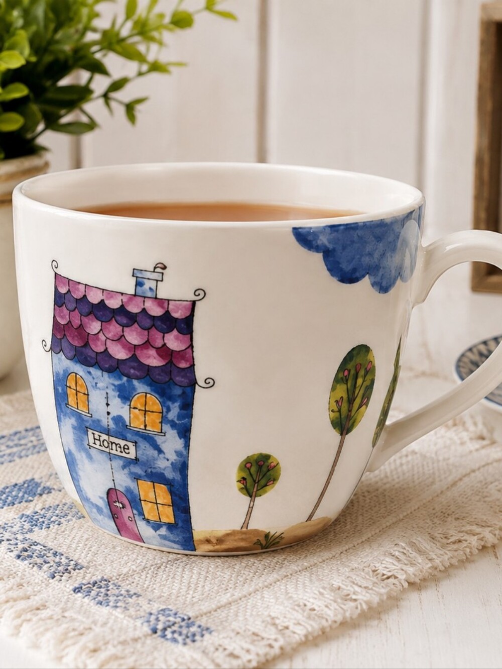 Create by Just Mugs House Mug Watercolor Cottage Home Scene England Design